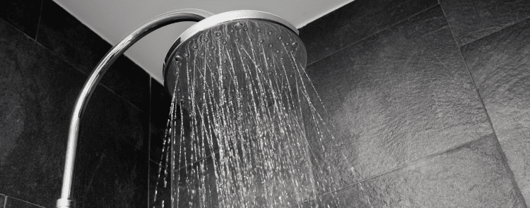 water coming out of shower head